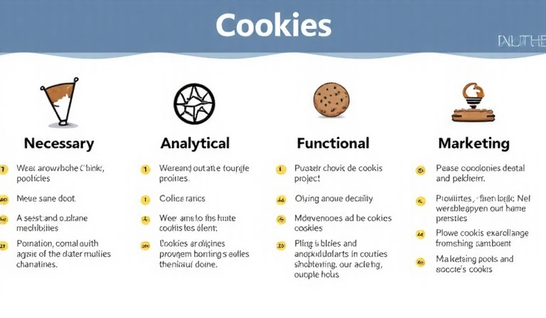 Diagram przedstawiający różne kategorie plików cookie i ich funkcje