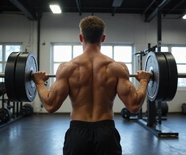 Osoba podnosząca ciężary w siłowni